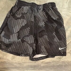 Nike Black and White Patterned Shorts